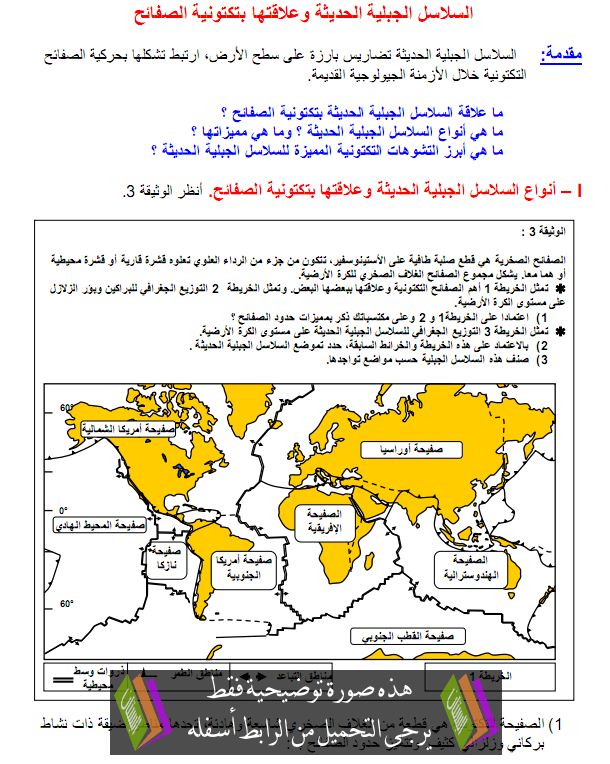 درس السلاسل الجبلية الحديثة وعلاقتها بتكتونية الصفائح - علوم الحياة والأرض - الثانية باكالوريا علوم زراعية